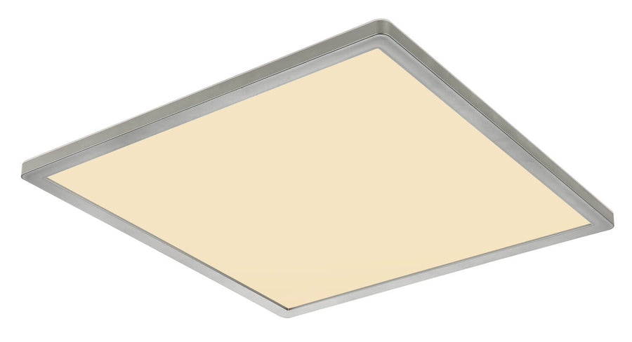 Vue rapprochée du cadre nickel satiné et du diffuseur lumineux allumé