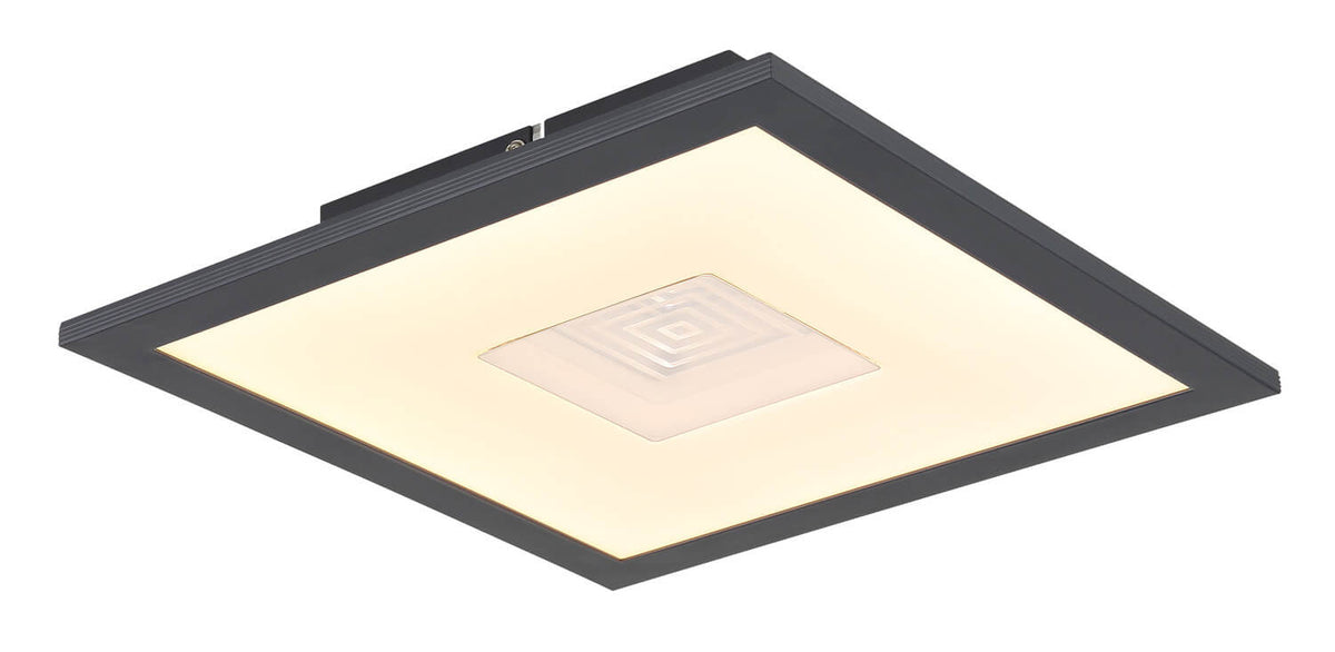 Plafonnier Doro blanc mat et aluminium