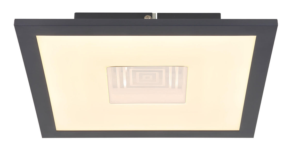Plafonnier Doro blanc mat et aluminium