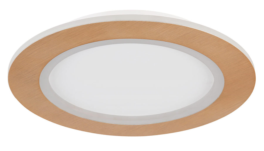 Détail de la finition éteinte, anneau bois brossé et bord gris