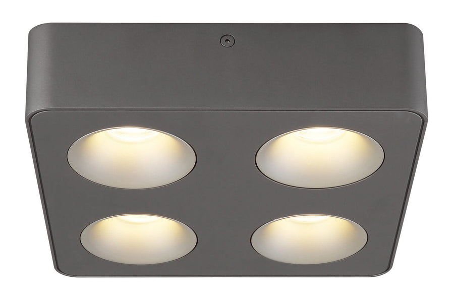 Spot Hangarau gris et aluminium, L 22,4 cm (43100-4)