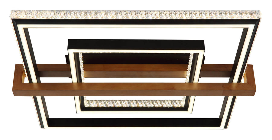 Vue frontale du dessous montrant le bandeau cristal et les LED