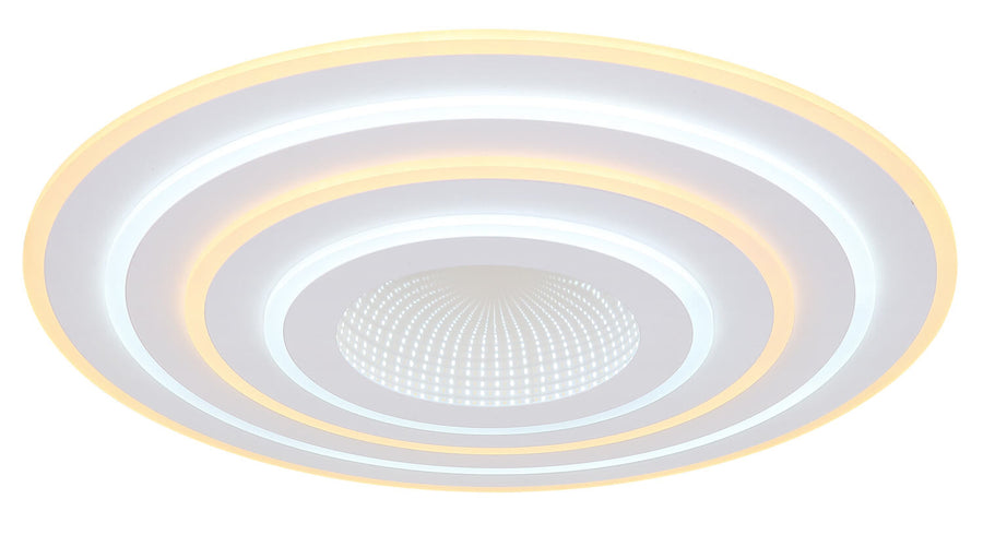 Variante d'éclairage mêlant lumière blanche froide et lumière chaude dorée