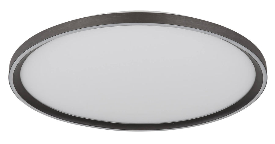 Détail du diffuseur blanc éteint, cerclage aluminium brossé et fine bordure dorée