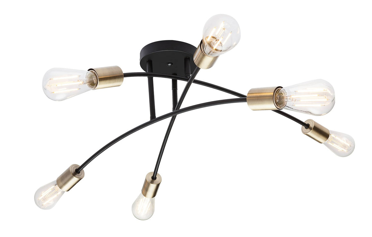 Autre angle montrant la rosace ronde noire fixée au plafond