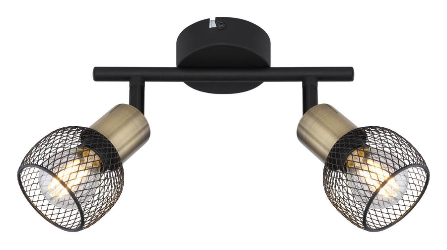 Spot Fiastra noir mat, L 22 cm
