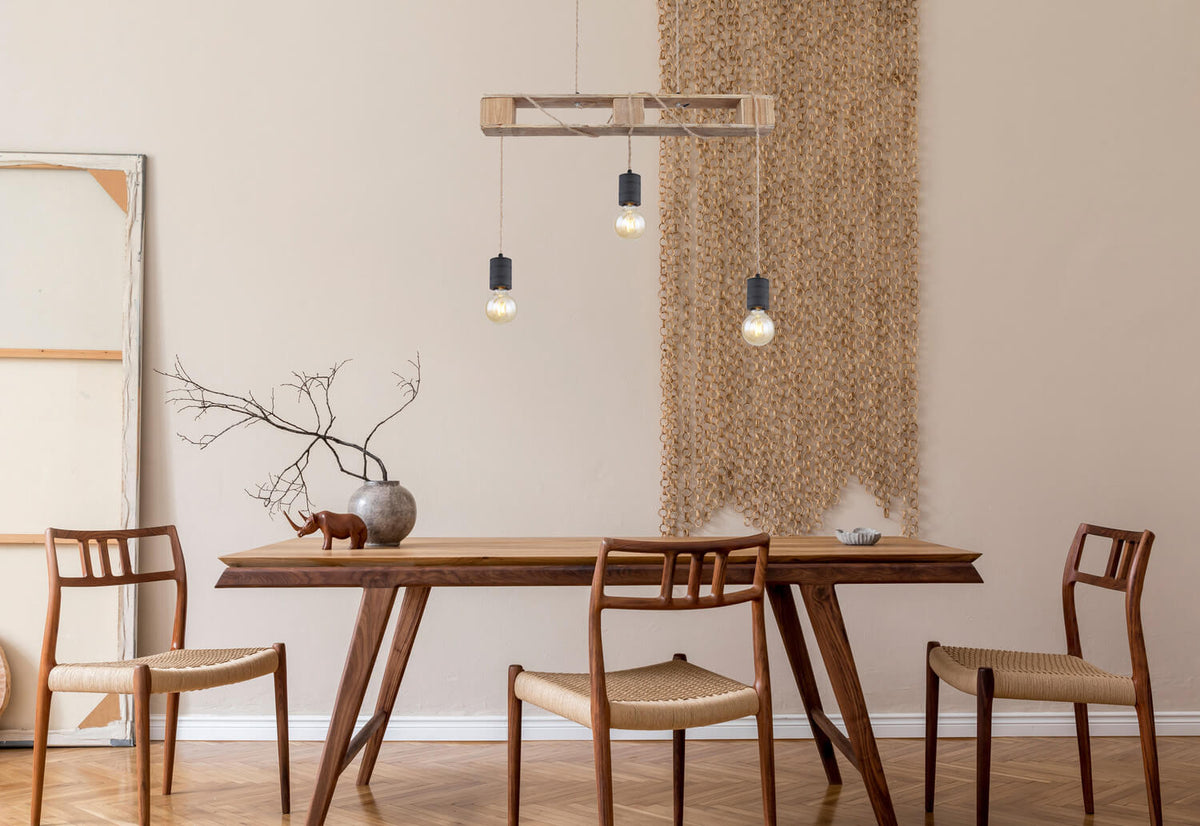 Suspension Joelle noire mat, H 120 cm