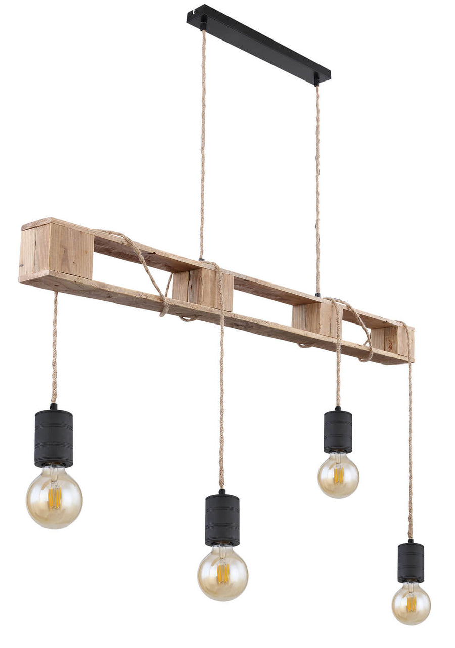 Suspension Joelle noire mat, L 121 cm