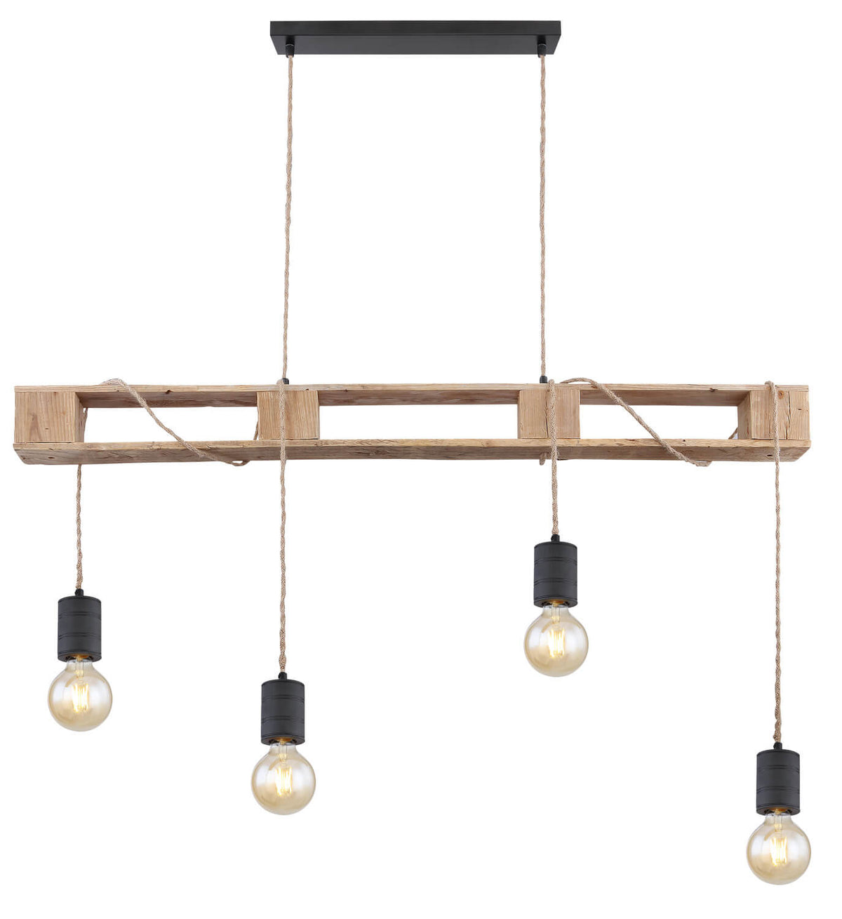 Suspension Joelle noire mat, L 121 cm