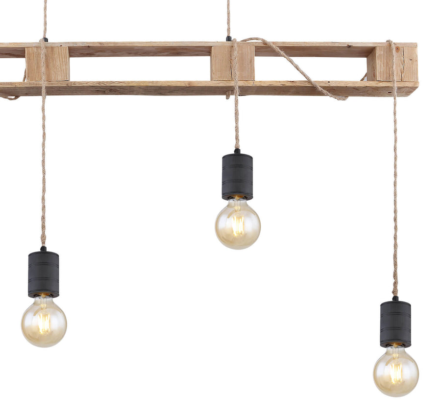 Suspension Joelle noire mat, L 121 cm