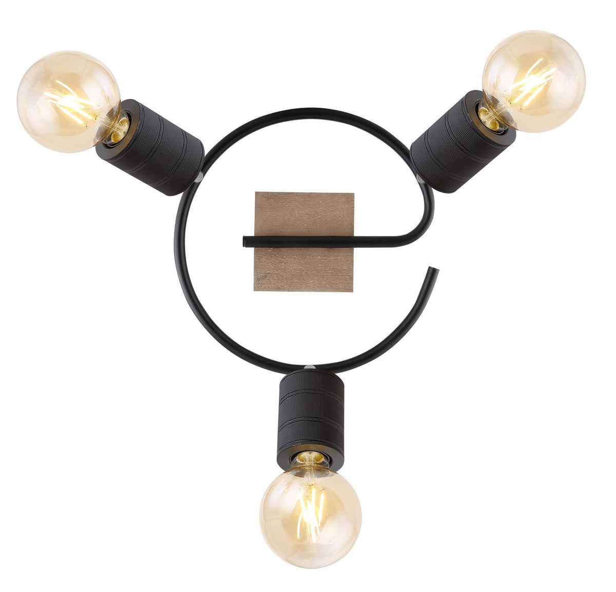 Spot Josella marron foncé et bois, Ø 29 cm