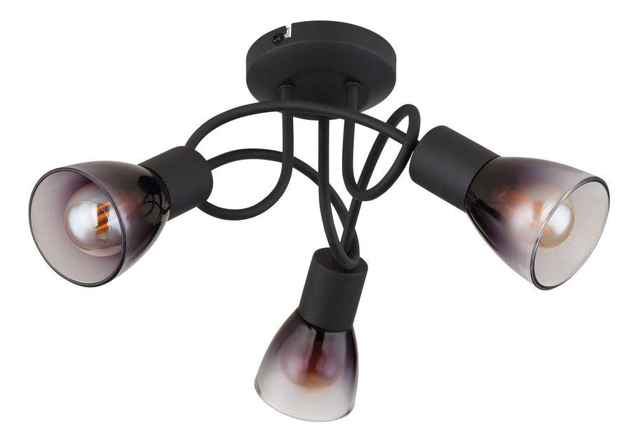 Plafonnier Satella noir mat, Ø 38 cm