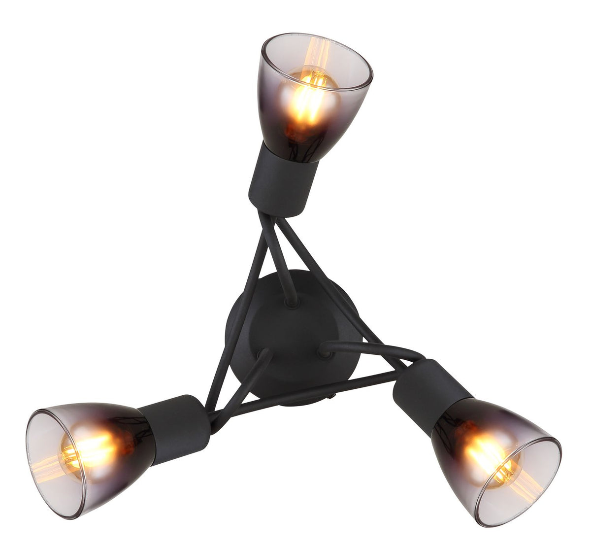 Plafonnier Satella noir mat, Ø 38 cm