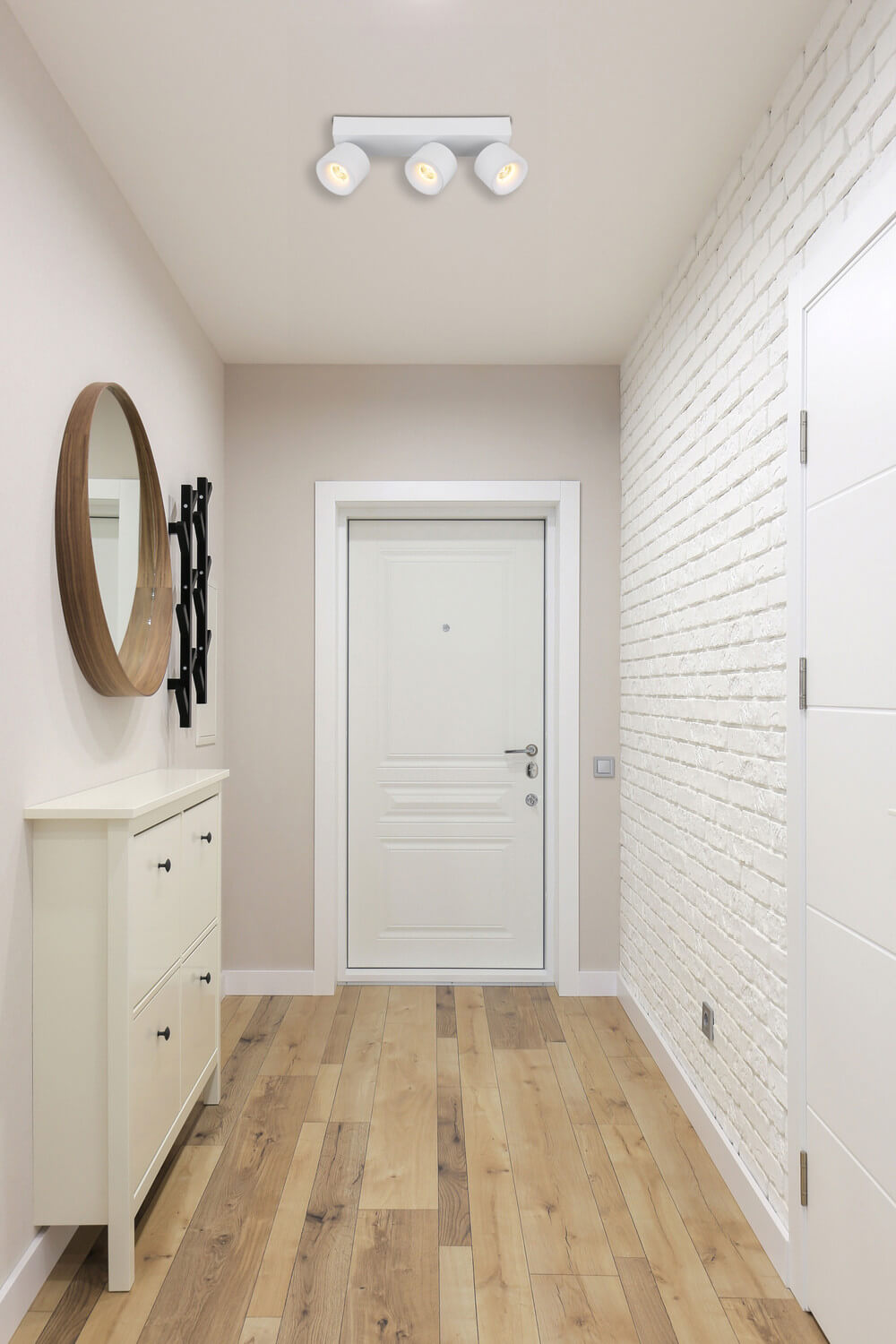 Spot Rae blanc mat, L 33 cm