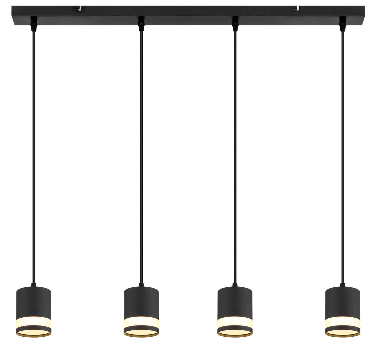 Suspension Lucero noire mat, H 120 cm