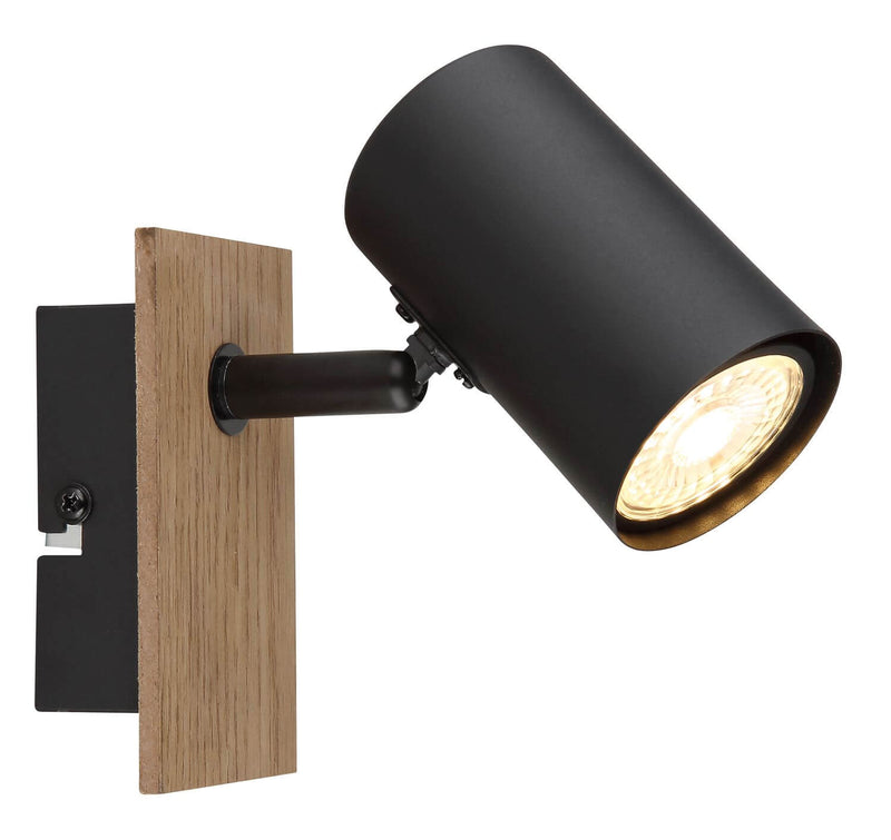 Spot Linca noir mat, L 15,1 cm
