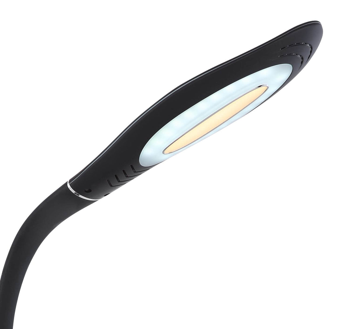 Gros plan sur la tête ovale et le diffuseur LED strié