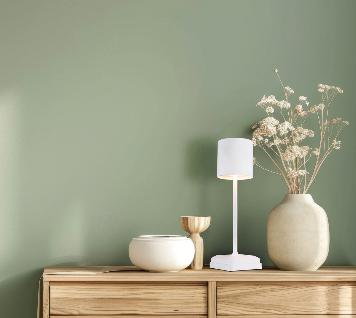 Lampe à poser Dixon blanche mat