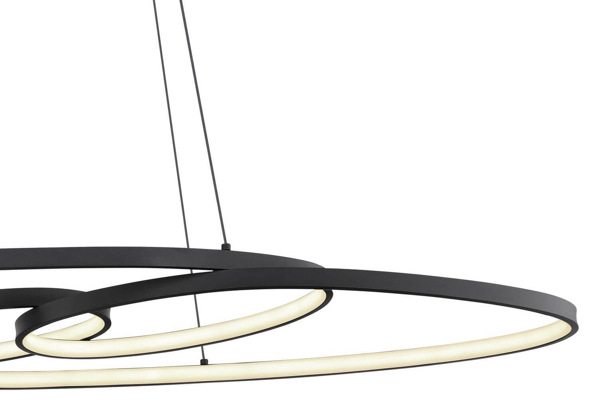 Suspension Spira noire mat