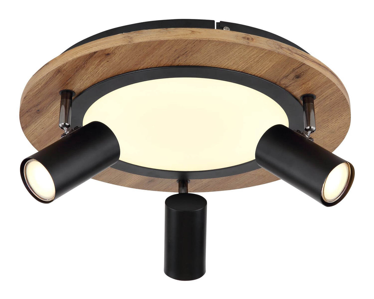 Plafonnier Kassu noir mat, Ø 40 cm