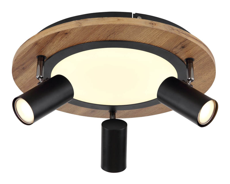 Plafonnier Kassu noir mat, Ø 40 cm