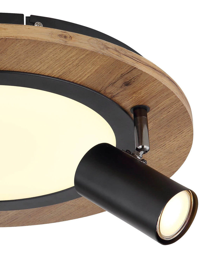 Plafonnier Kassu noir mat, Ø 40 cm