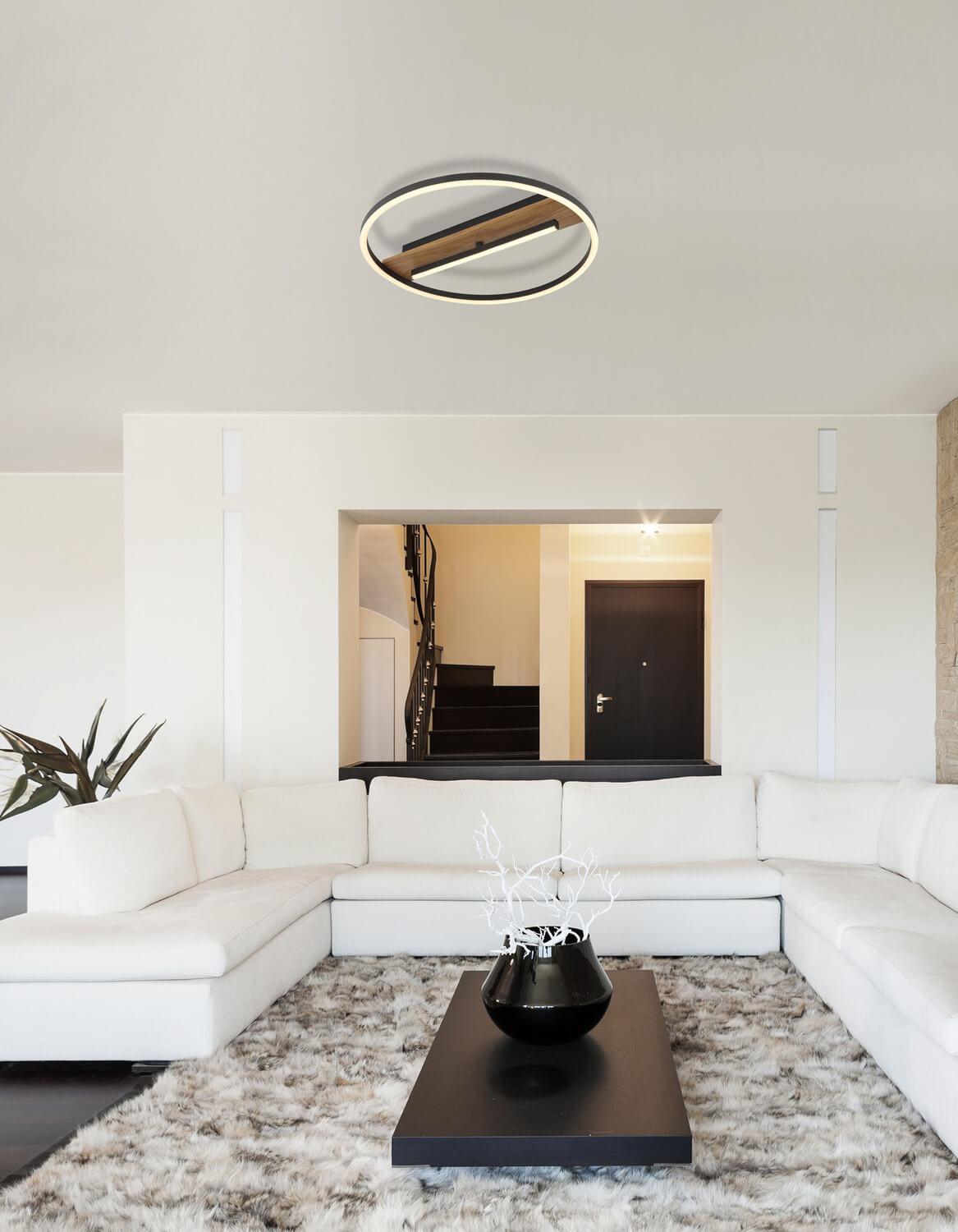 Plafonnier Pikara bois, Ø 40,5 cm