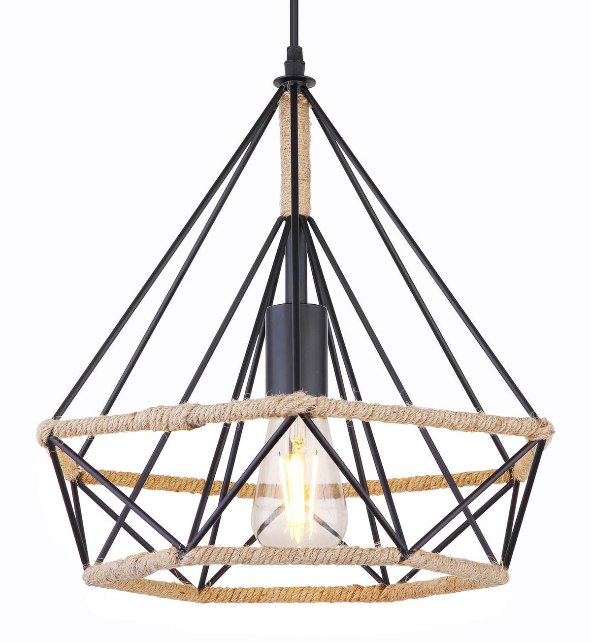 Suspension Ulleu noire, H 150 cm