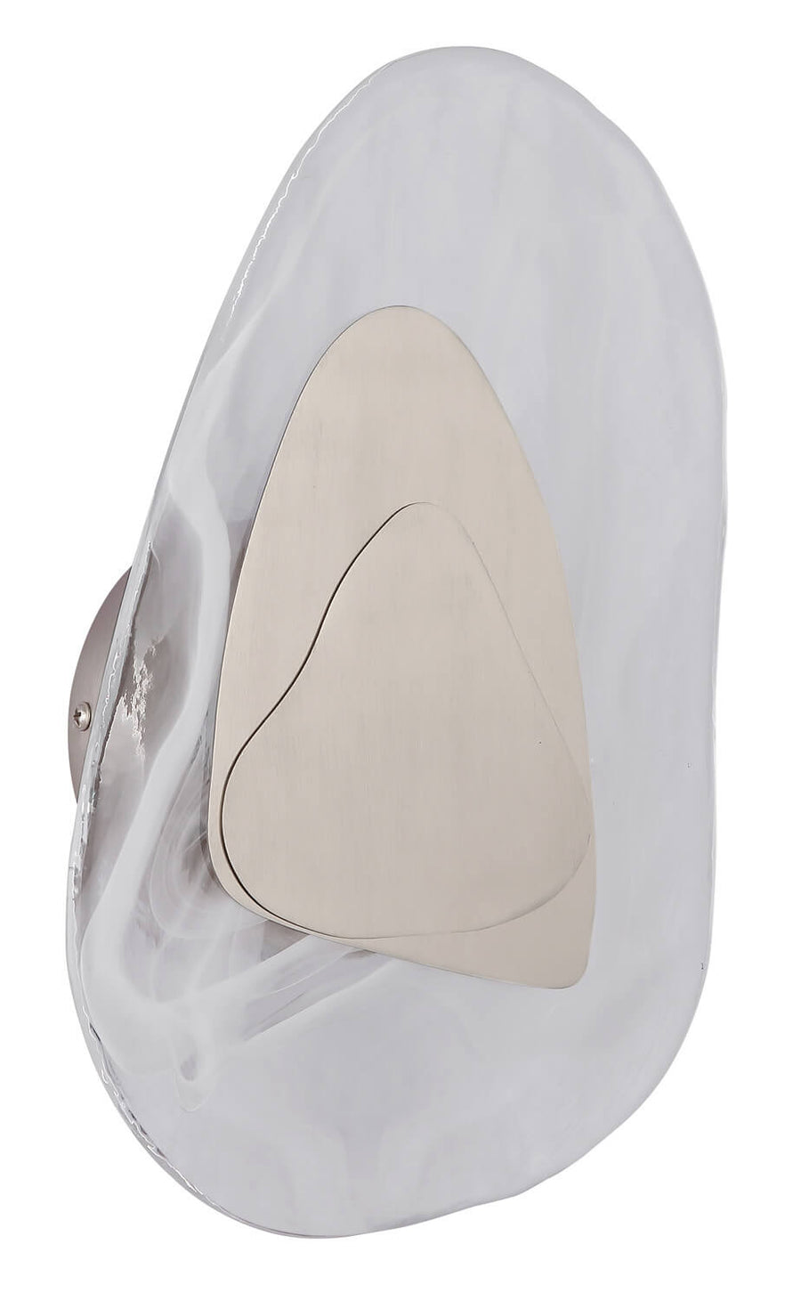 Applique éteinte de profil, diffuseur translucide et finition nickel brossé