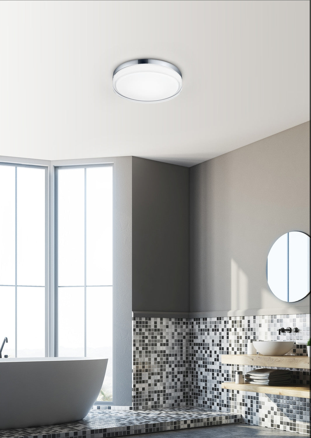 Plafonnier extérieur Tana noir, Ø 28 cm