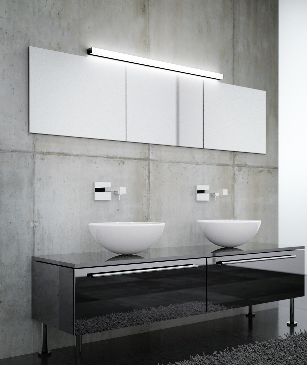 Applique murale Lado noire, L 90 cm