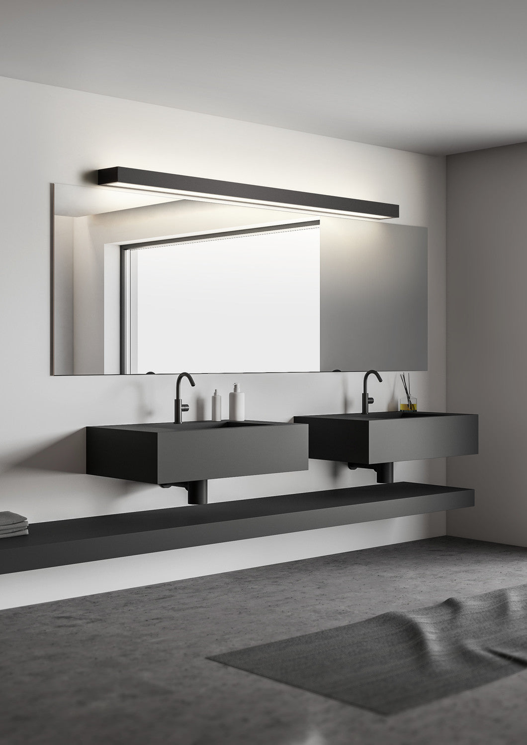 Applique murale Theia noire, L 120 cm