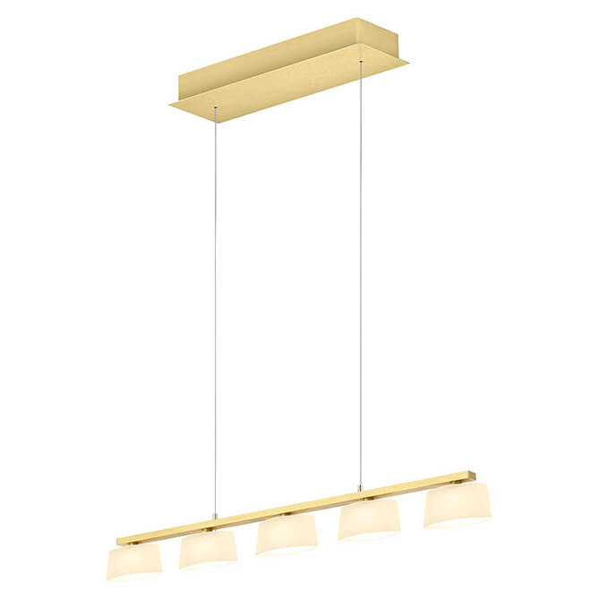 Suspension View opale, verre, L 85 cm
