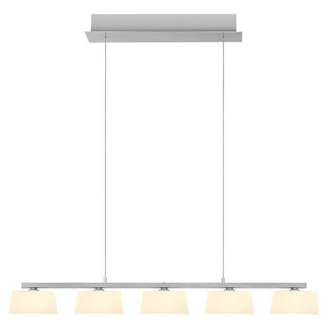 Suspension View aluminium et opale, verre, L 85 cm