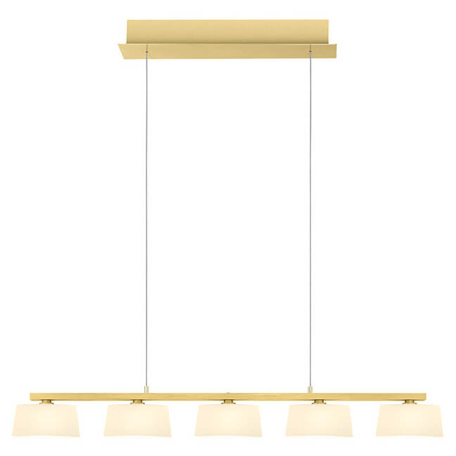 Suspension View opale, verre, L 85 cm