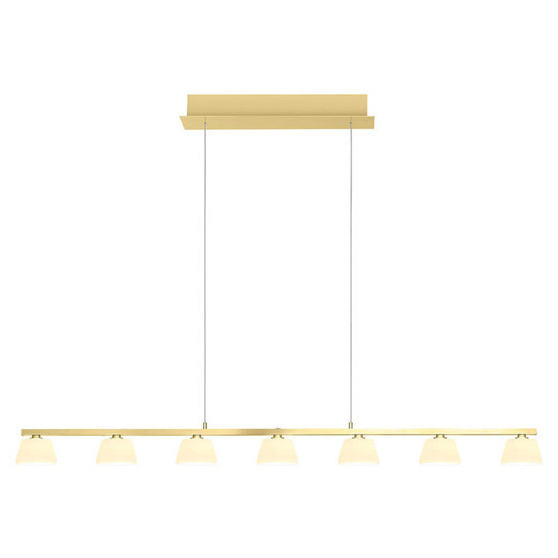Suspension Jane opale, verre, L 122 cm