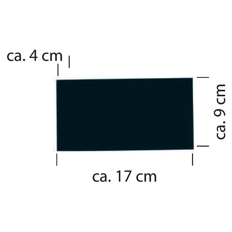 Schéma de dimensions : profondeur 4 cm, hauteur 9 cm, largeur 17 cm