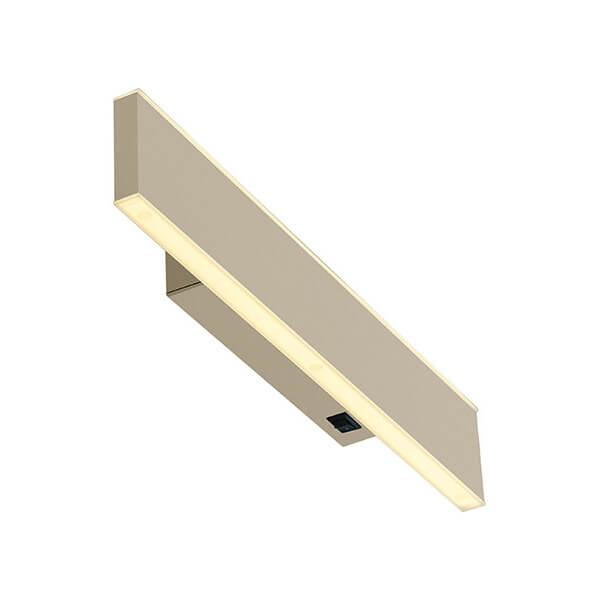Vue en angle montrant le support mural et le bandeau LED sous le profil