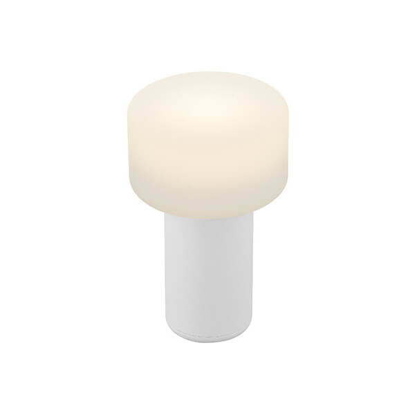 Vue de face du luminaire sur fond neutre, mettant en valeur sa silhouette compacte