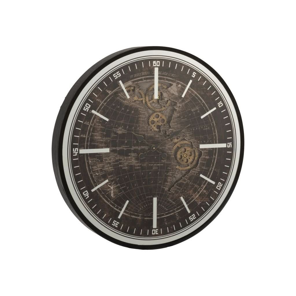 Horloge Carte du Monde Antique - Designix