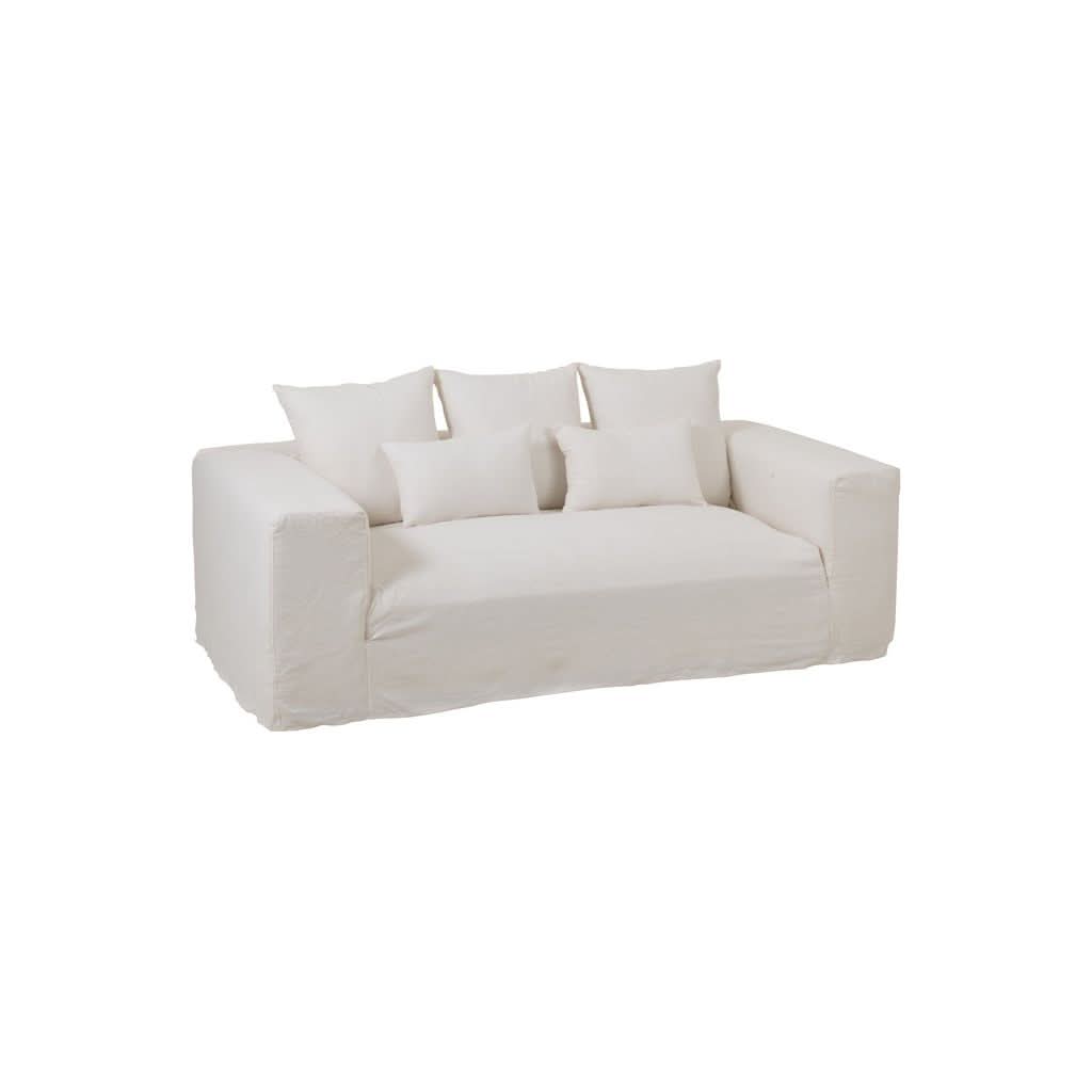 Housse Canapé Lin Blanc Guimauve - Designix