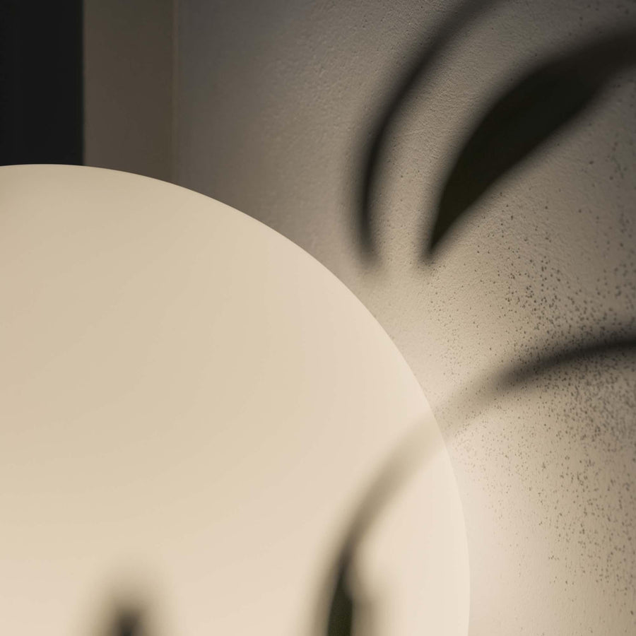 Lampe à poser Mapa Bianco blanche, verre, Ø 30 cm