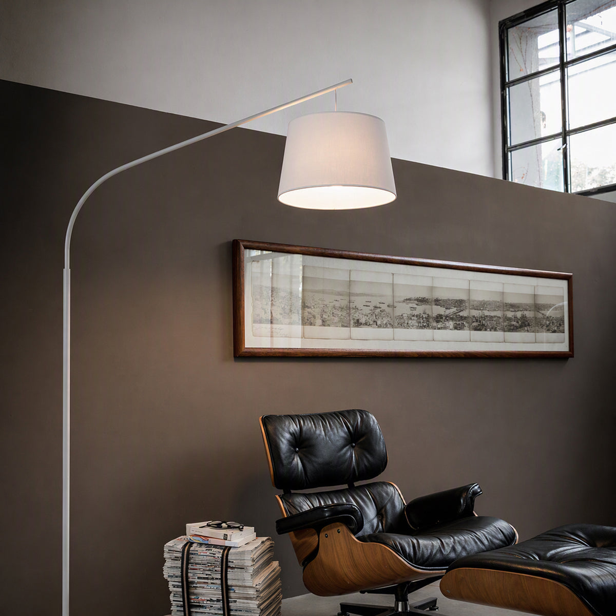 Lampadaire Daddy blanc, tissu