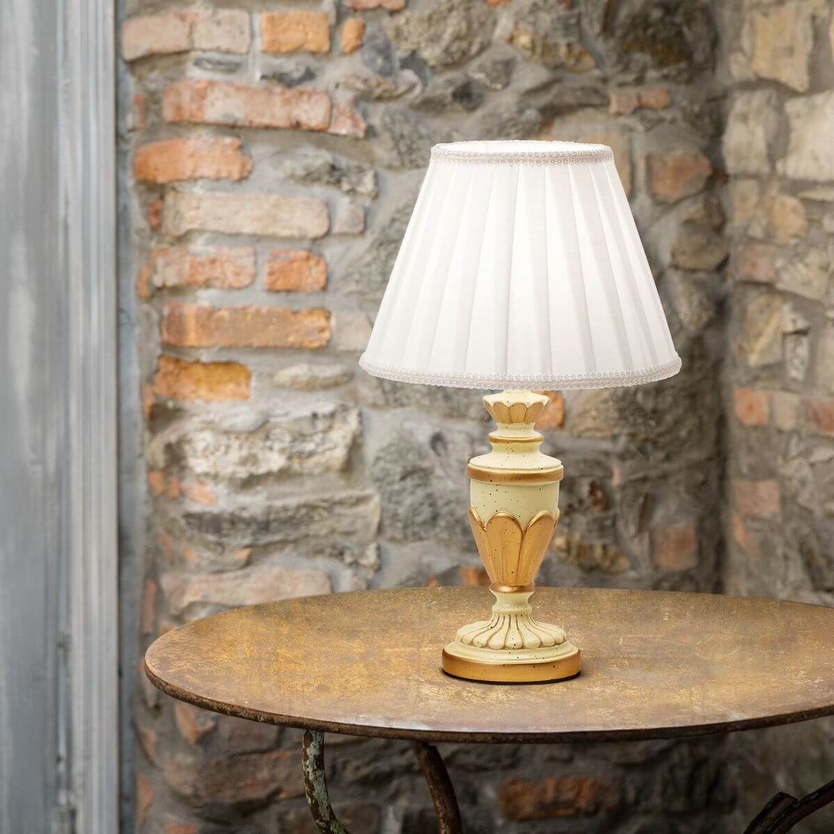 Lampe à poser Firenze blanche, tissu