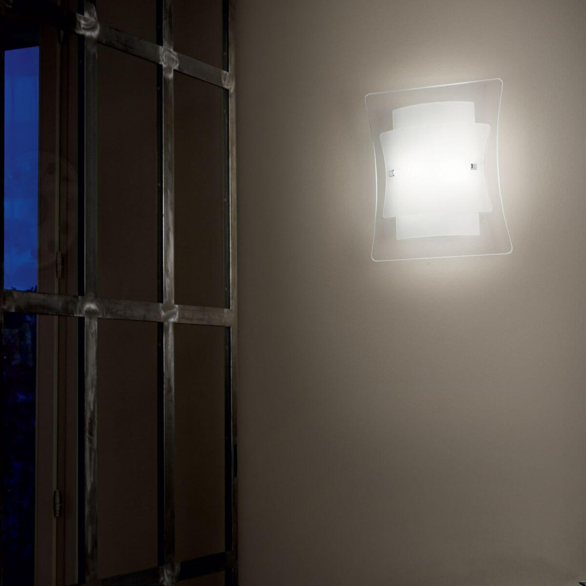 Applique murale Triplo 2 lumières blanche, verre