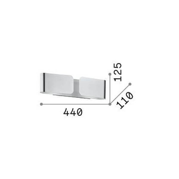 Applique murale Clip 2 lumières chromée, L 12,5 cm