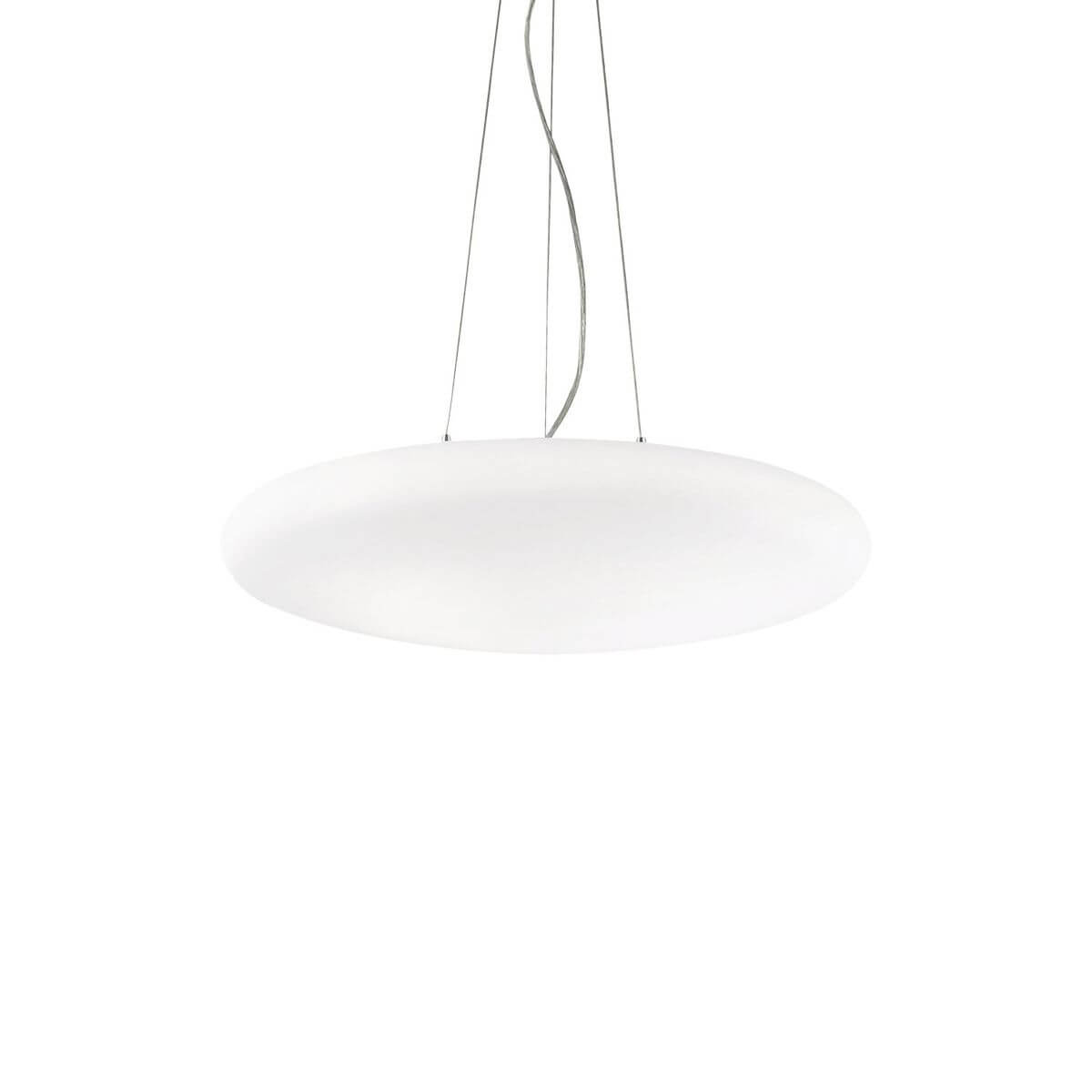 Suspension Smarties 3 lumières blanche, verre, Ø 42,5 cm