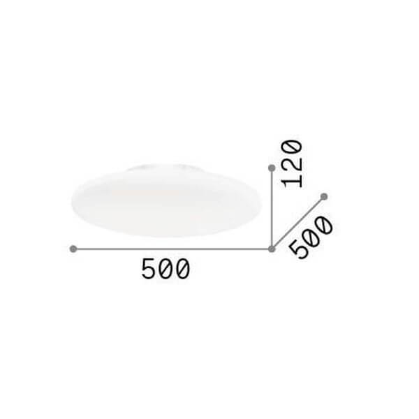 Plafonnier Smarties 3 lumières blanc, verre, Ø 50 cm