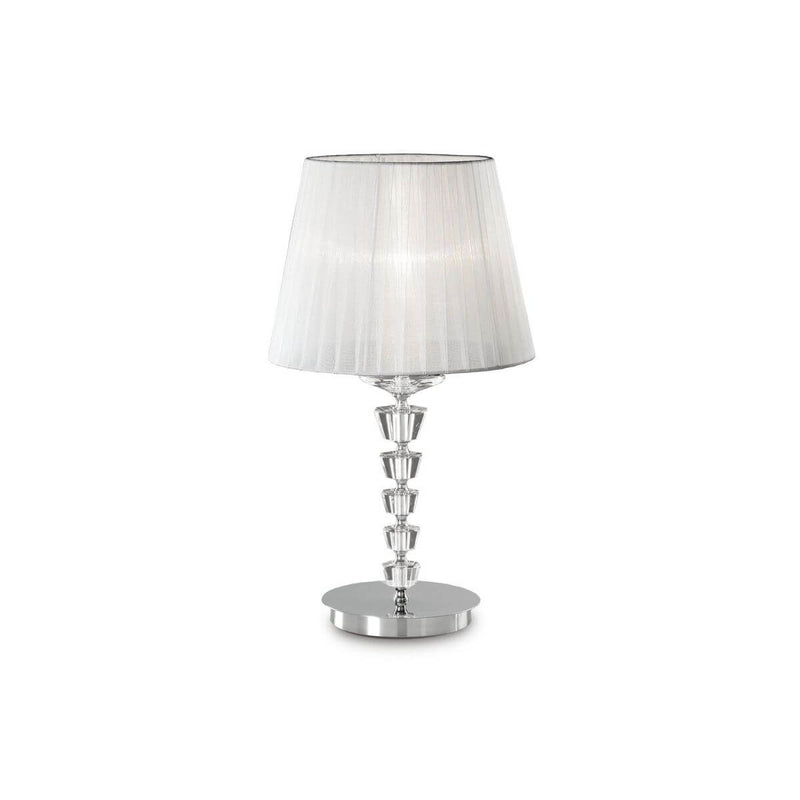 Lampe à poser Pegaso blanche, verre, Ø 30 cm