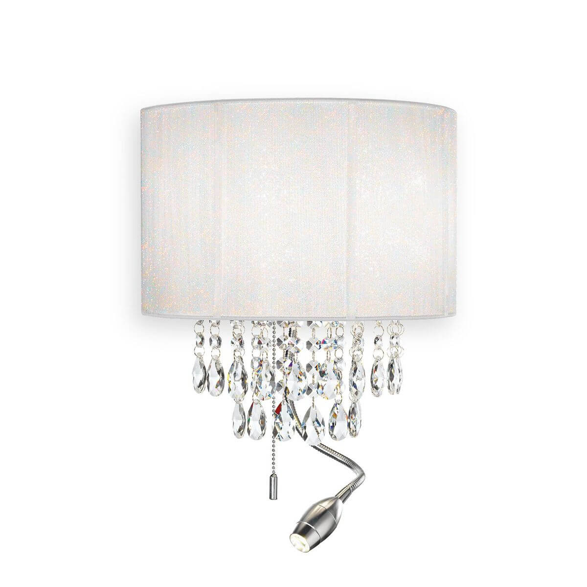 Applique murale Opera 2 lumières blanche, cristal